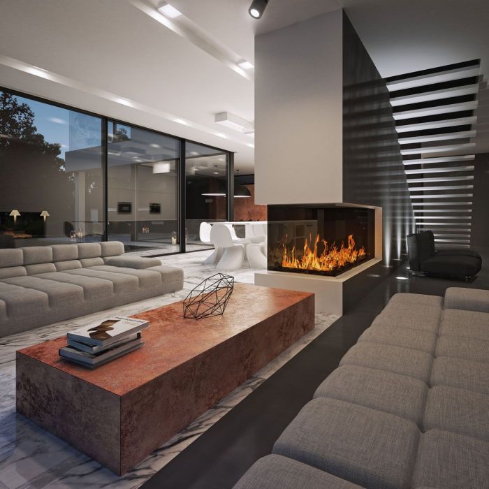 Living modern room ideas studio designs house open organic space interior white furniture fresh decoration great building concept fireplace style