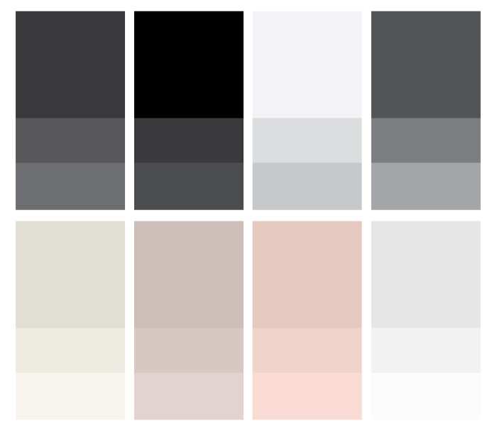 Minimalist style colour perfect create palettes monochrome sofological
